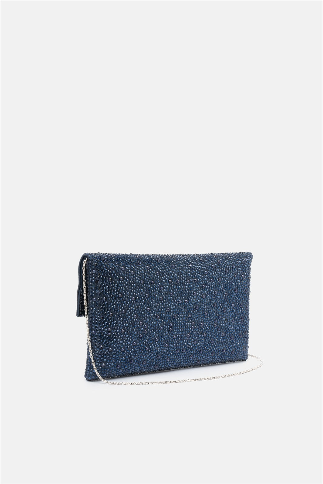 Carena – pochette strass blu | TWENTYFOURHAITCH – vista laterale