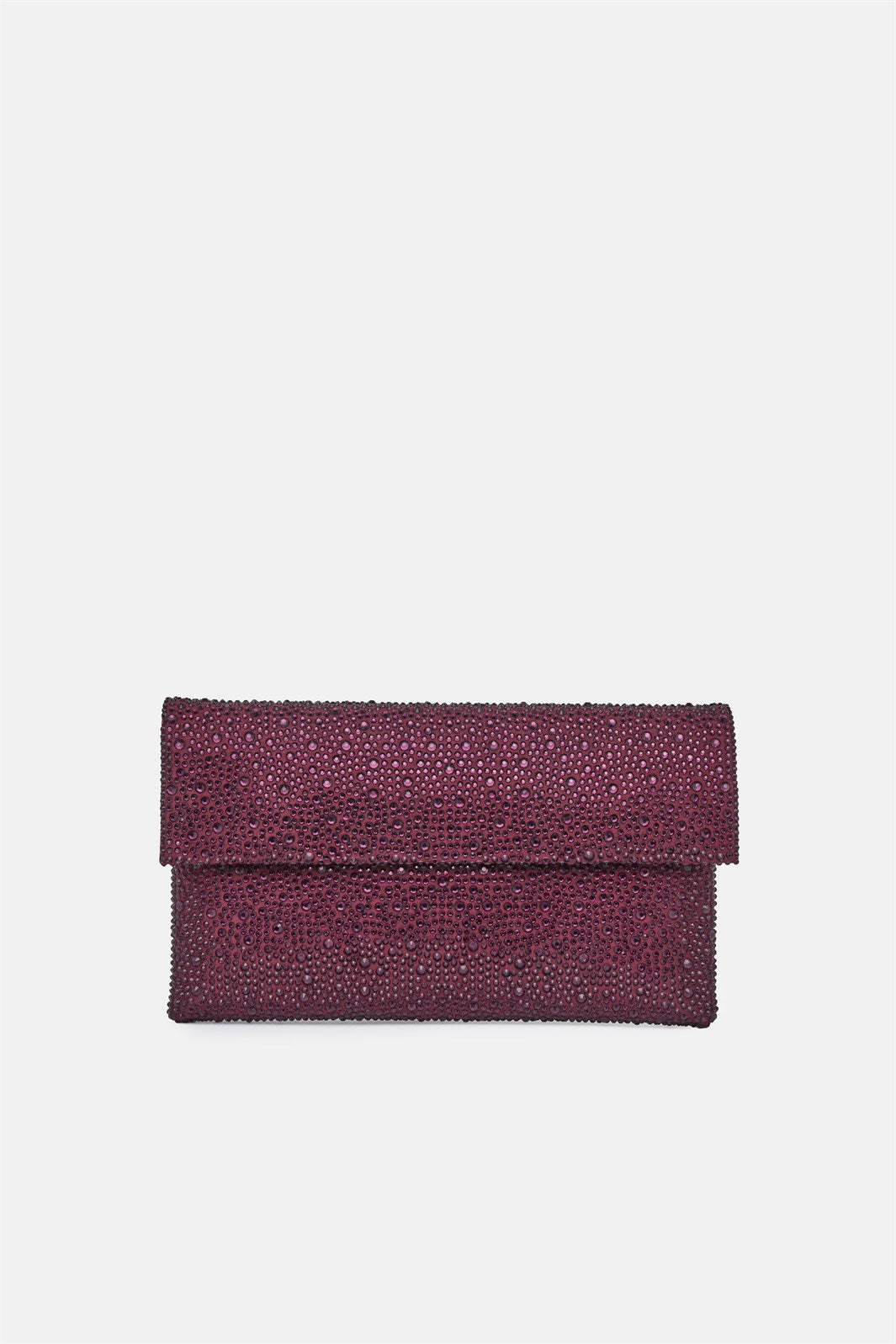 Carena – pochette strass bordeaux | TWENTYFOURHAITCH – vista frontale