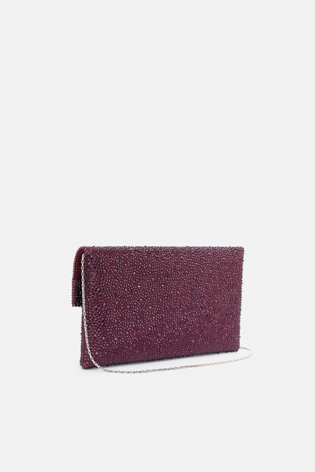 Carena – pochette strass bordeaux | TWENTYFOURHAITCH – vista laterale