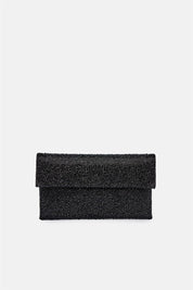 Carena – pochette strass nera | TWENTYFOURHAITCH – vista frontale