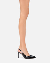 Ayora – slingback nera | TWENTYFOURHAITCH – indossata dalla modella