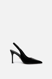 Ayora – slingback nera | TWENTYFOURHAITCH – vista laterale