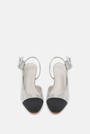 Esea – slingback argento | TWENTYFOURHAITCH – vista frontale