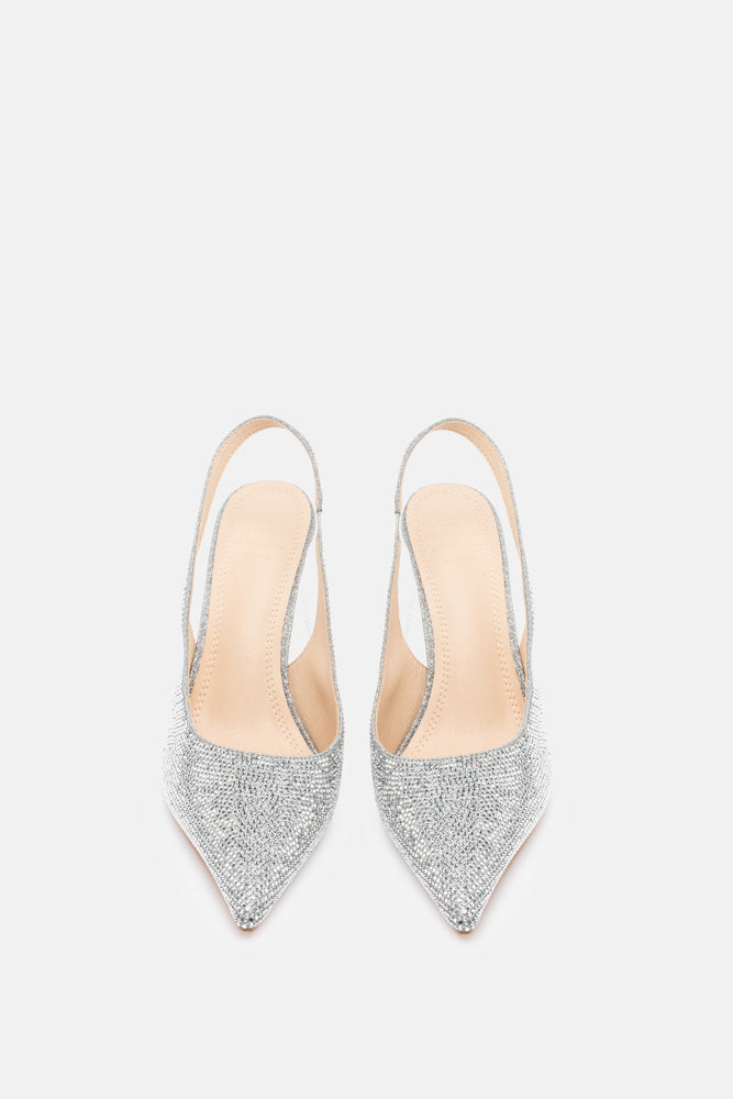 Hivera – slingback grigio | TWENTYFOURHAITCH – vista frontale