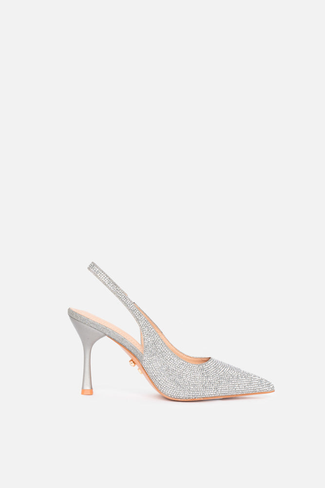 Hivera – slingback grigio | TWENTYFOURHAITCH – vista laterale