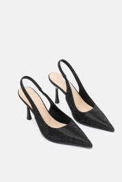 Hivera – slingback nero | TWENTYFOURHAITCH – vista tre quarti