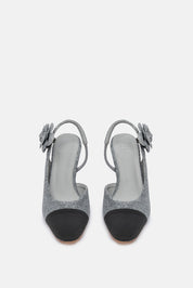Kriva – slingback grigio nero | TWENTYFOURHAITCH – vista frontale