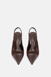 Varne – slingback marrone | TWENTYFOURHAITCH – vista frontale