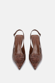 Velve – slingback marrone | TWENTYFOURHAITCH – vista frontale