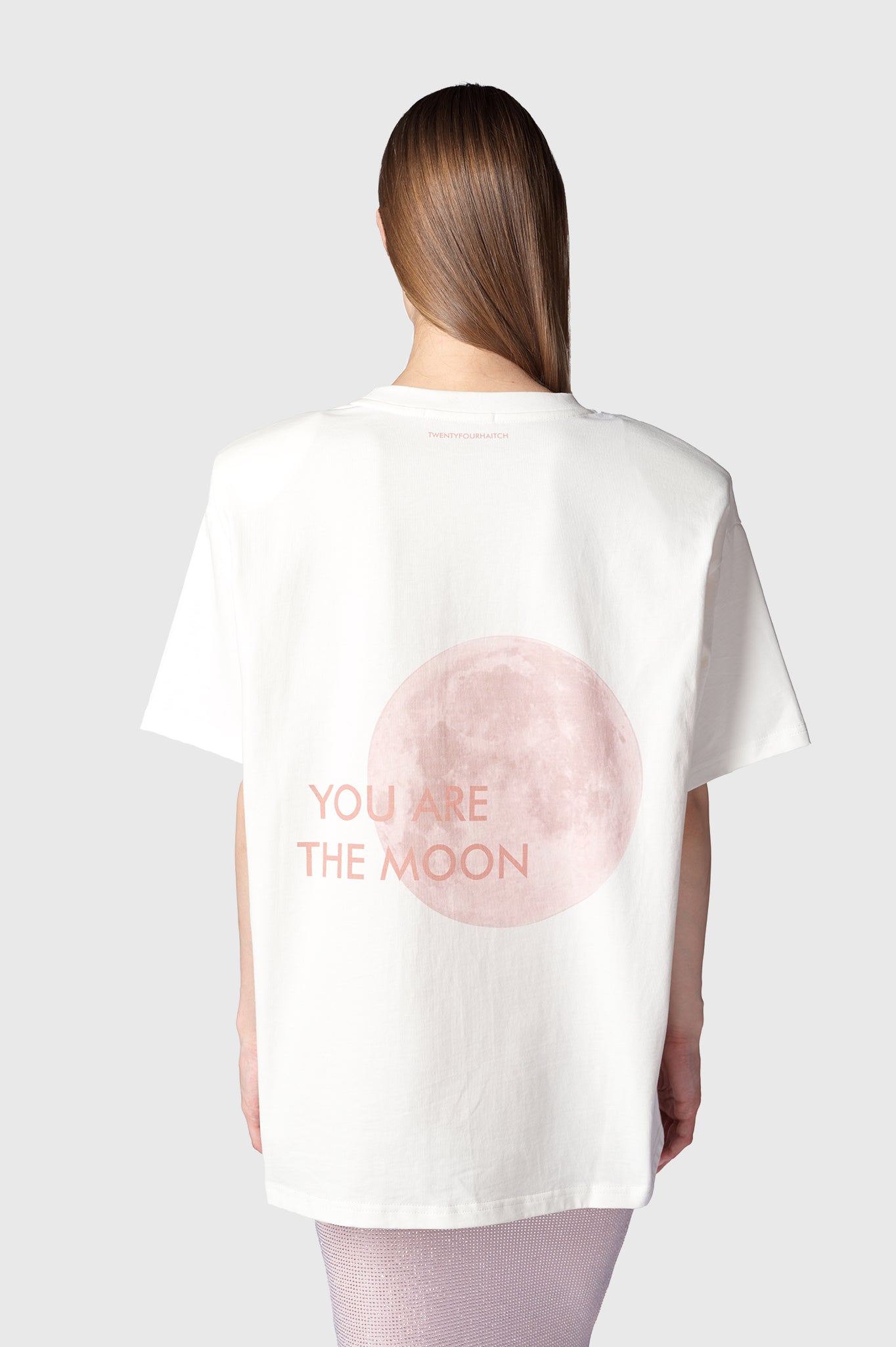 CAMISETA NEW MOON BLANCA Y ROSA