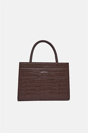 Serane – tote bag marrone croco | TWENTYFOURHAITCH – vista frontale